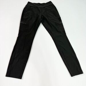 Athleta Jogger Women 2 black Elastic Waist Zip Pockets Pull On Skinny Cargo Pant